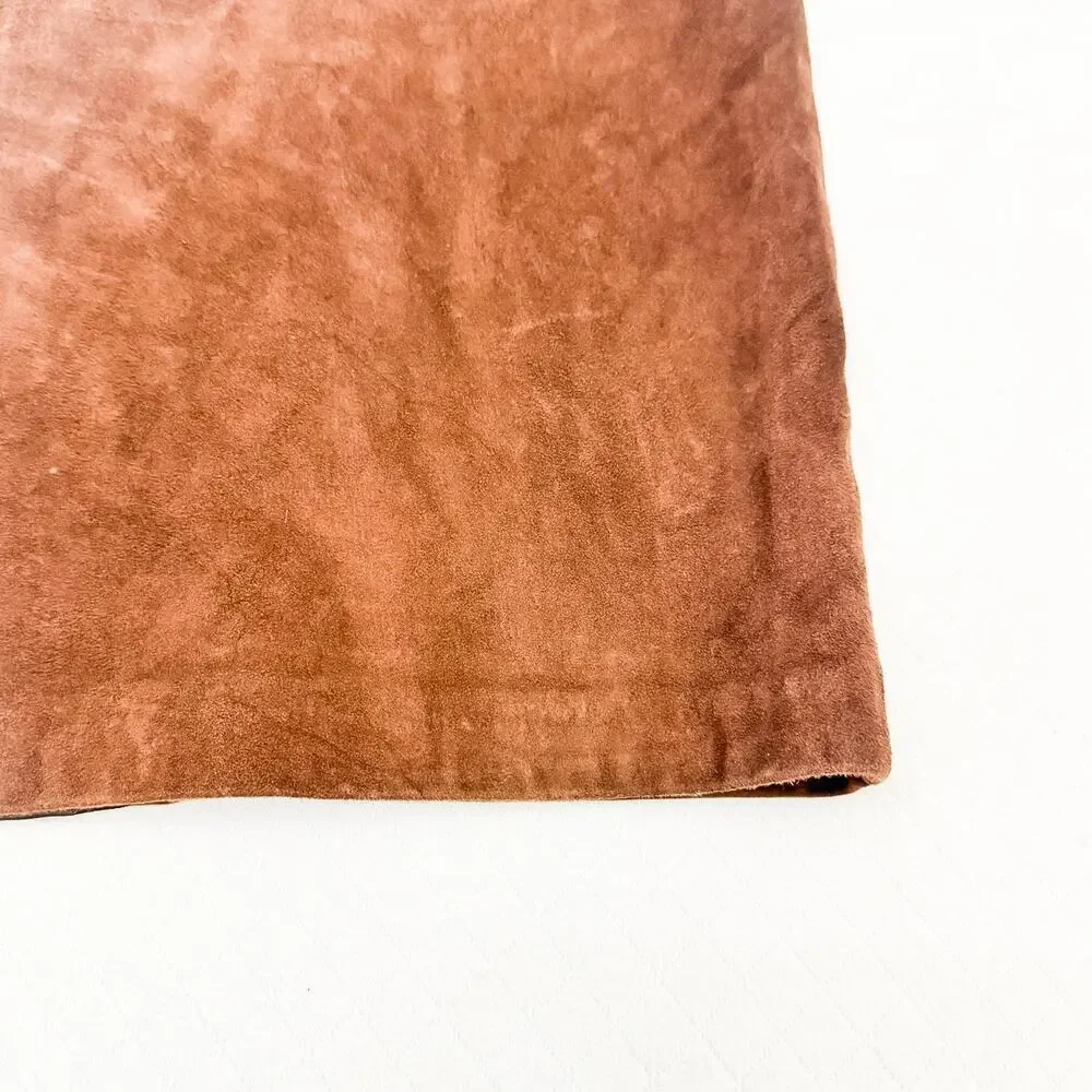 INC Suede Belted Leather Chocolate Brown Pencil Skirt Size 8